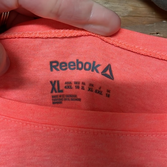 2/$30 Reebok size XL neon orange athletic workout tee polyester/cotton blend - Picture 2 of 6